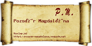 Pozsár Magdaléna névjegykártya